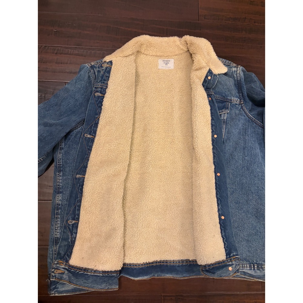 Old Navy Boyfriend Plus Sherpa Lined Denim barn chore Jacket Medium Wash 3X - Picture 6 of 9
